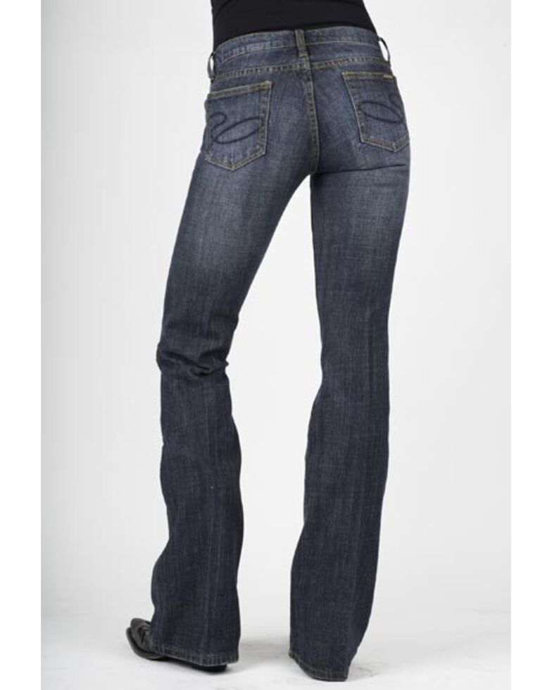 Stetson Women's 816 Classic Dark Wash Slim Fit Low Rise Bootcut Jeans, Med Wash, hi-res