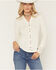 Image #2 - Shyanne Women's Solid Lace Wester Yoke Long Sleeve Button-Down Shirt, Cream, hi-res