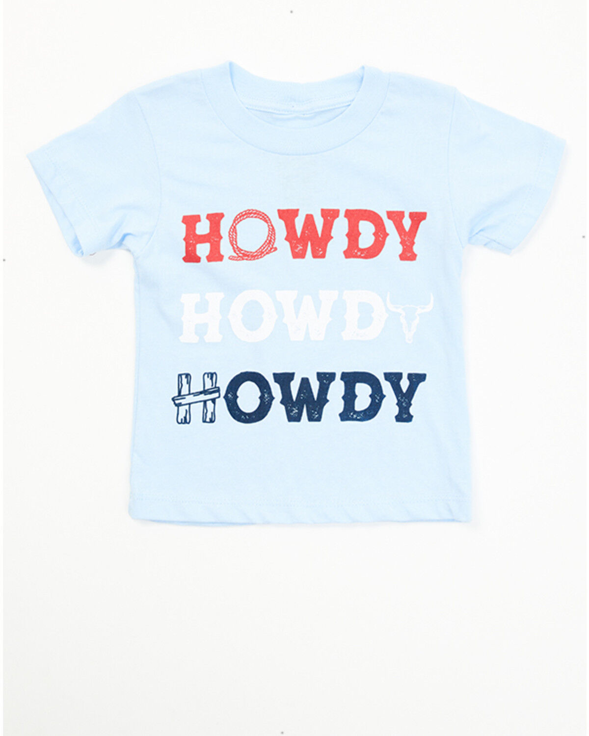 Image #1 - Cody James Toddler Boys' Howdy Short Sleeve Graphic T-Shirt, Light Blue, hi-res