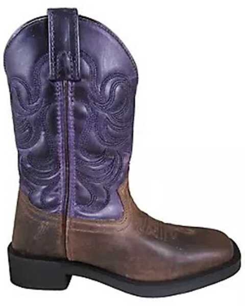 Smoky Mountain Toddler Boys' Tucson Western Boots - Broad Square Toe, Purple, hi-res