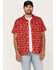 Cinch Men's Camp Trailblazer Truck Print Short Sleeve Button Down Western Shirt , Red, hi-res