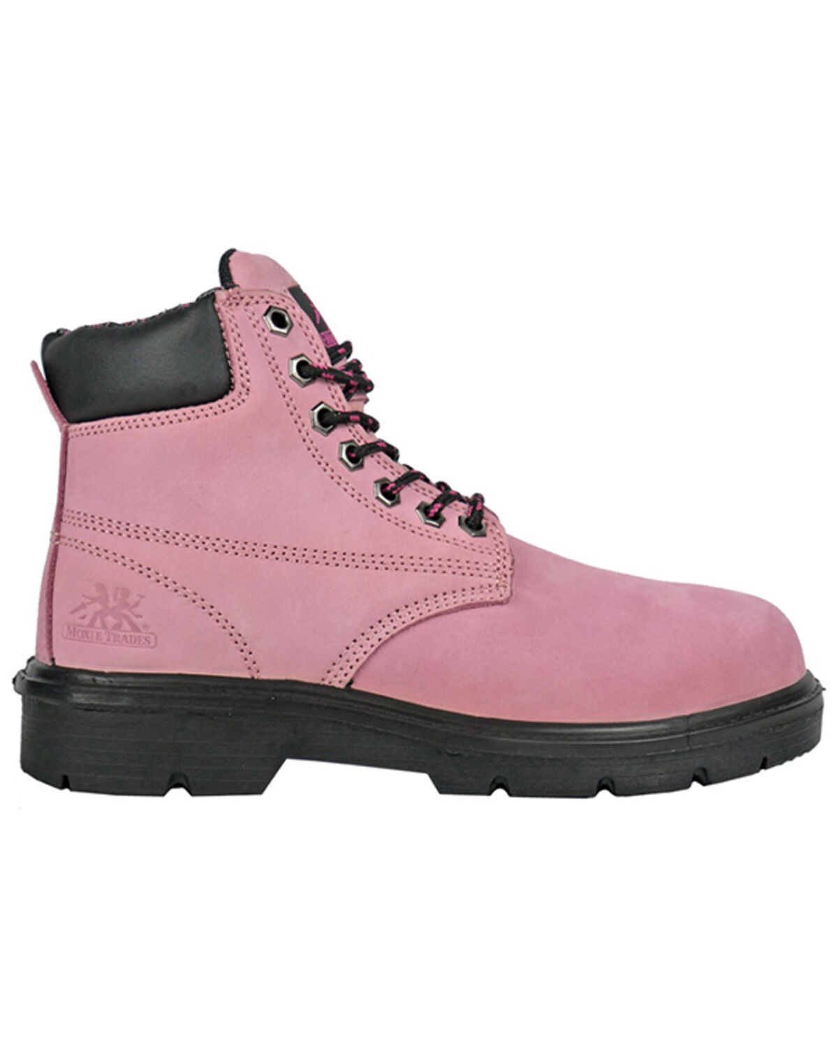 Image #2 - Moxie Trades Women's 6" Alice Waterproof Work Boots - Steel Toe, Pink, hi-res