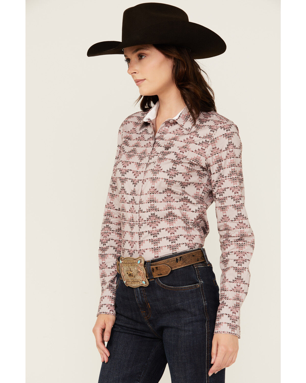 Image #2 - Ariat Women's Kirby Southwestern Print Long Sleeve Button-Down Stretch Western Shirt, Multi, hi-res