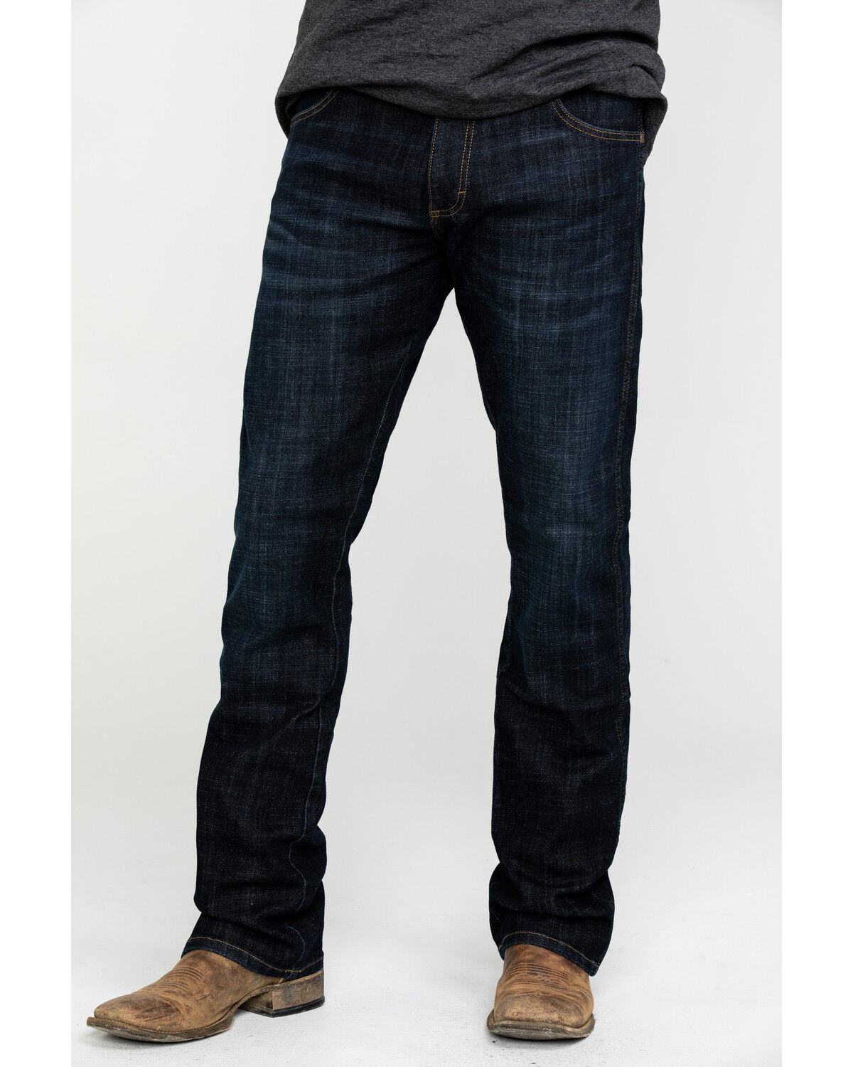 Image #2 - Wrangler Retro Men's Dax Dark Wash Slim Bootcut Stretch Denim Jeans, Indigo, hi-res