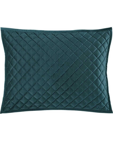 HiEnd Accents King Teal Diamond Quilted Shams, Teal, hi-res