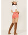 Image #3 - Rolla's Women's High Rise Corduroy Dusters Slim Shorts, Coral, hi-res