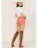 Rolla's Women's High Rise Corduroy Dusters Slim Shorts , Coral, hi-res