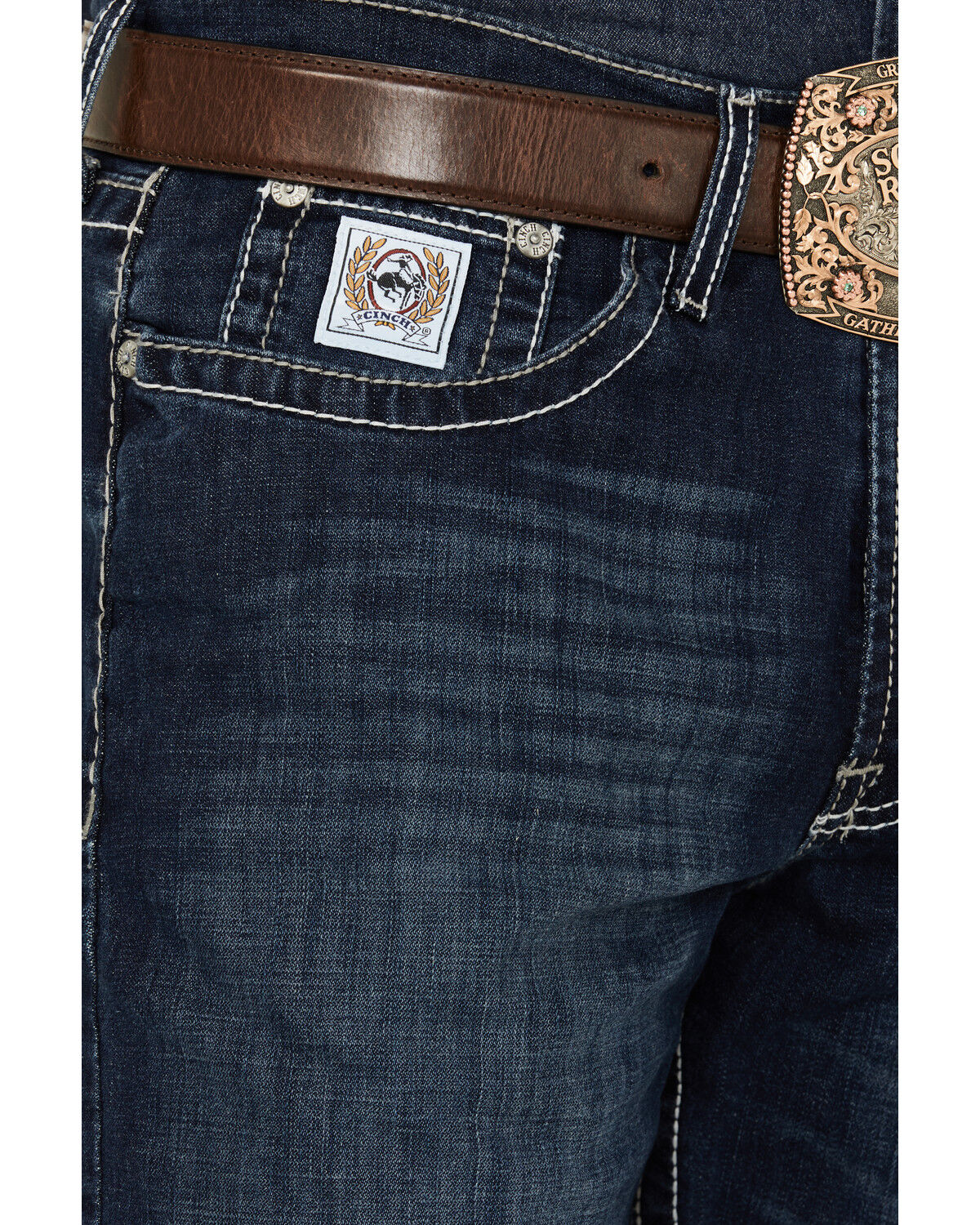 Image #2 - Cinch Men's White Label Performance Dark Relaxed Straight Stretch Denim Jeans, Indigo, hi-res