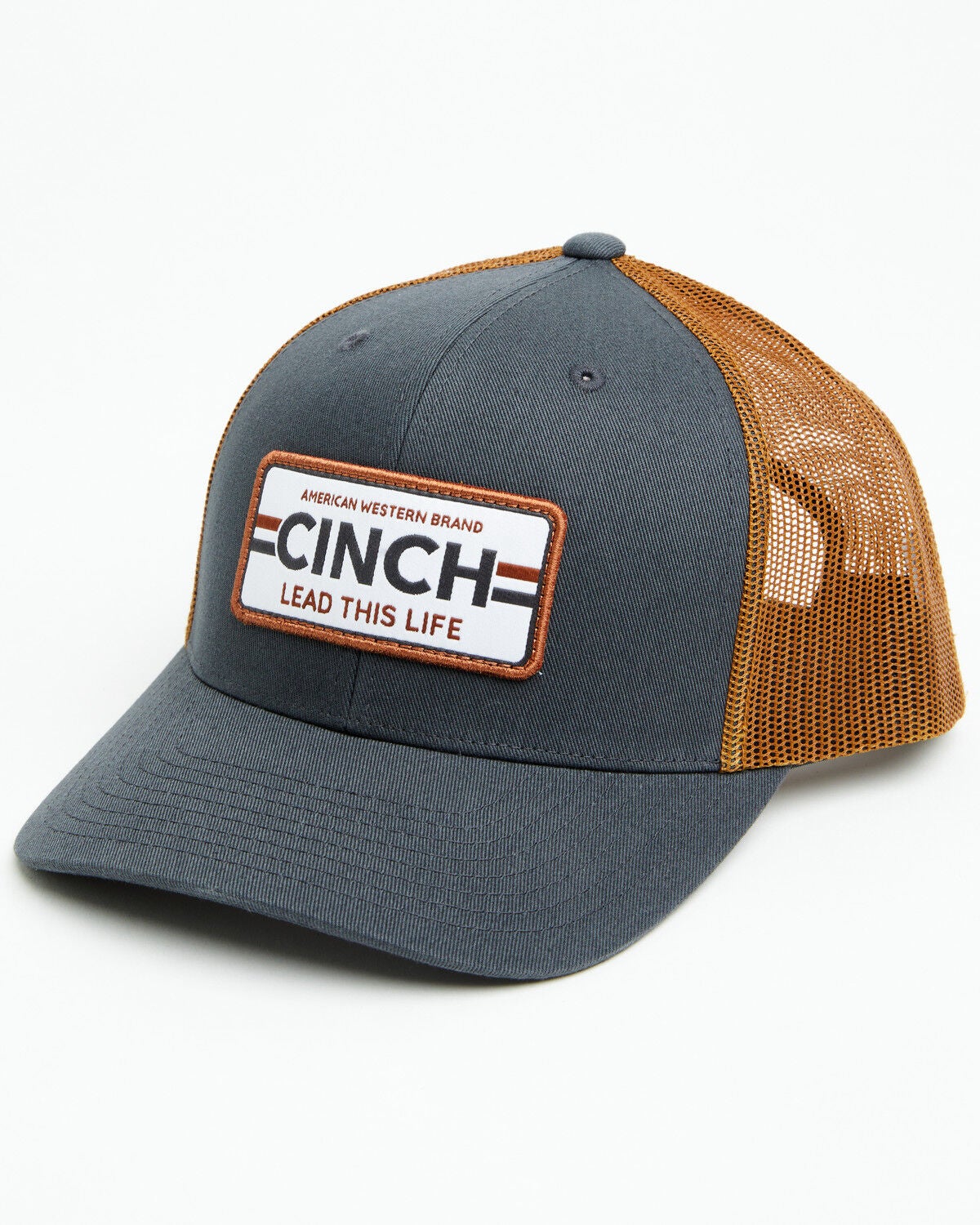 Image #1 - Cinch Men's FlexFit Logo Patch Ball Cap, Grey, hi-res