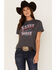 Wrangler Women's Sassy Not Sorry Short Sleeve Graphic Tee, Charcoal, hi-res