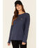 Ariat Women's Solid Navy Bolt Logo Long Sleeve Work Tee, Navy, hi-res