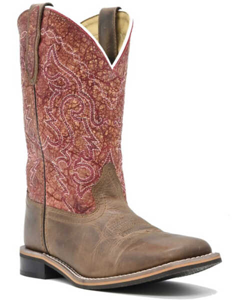 Smoky Mountain Women's Odessa Western Boots - Broad Square Toe , Red, hi-res