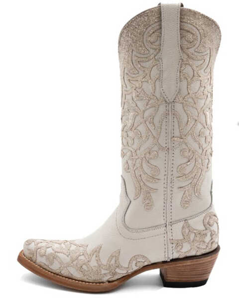 Image #3 - Ferrini Women's Starlight Western Boots - Snip Toe , White, hi-res