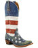 Roper Women's American Flag Distressed Cowgirl Boots - Snip Toe, Blue, hi-res