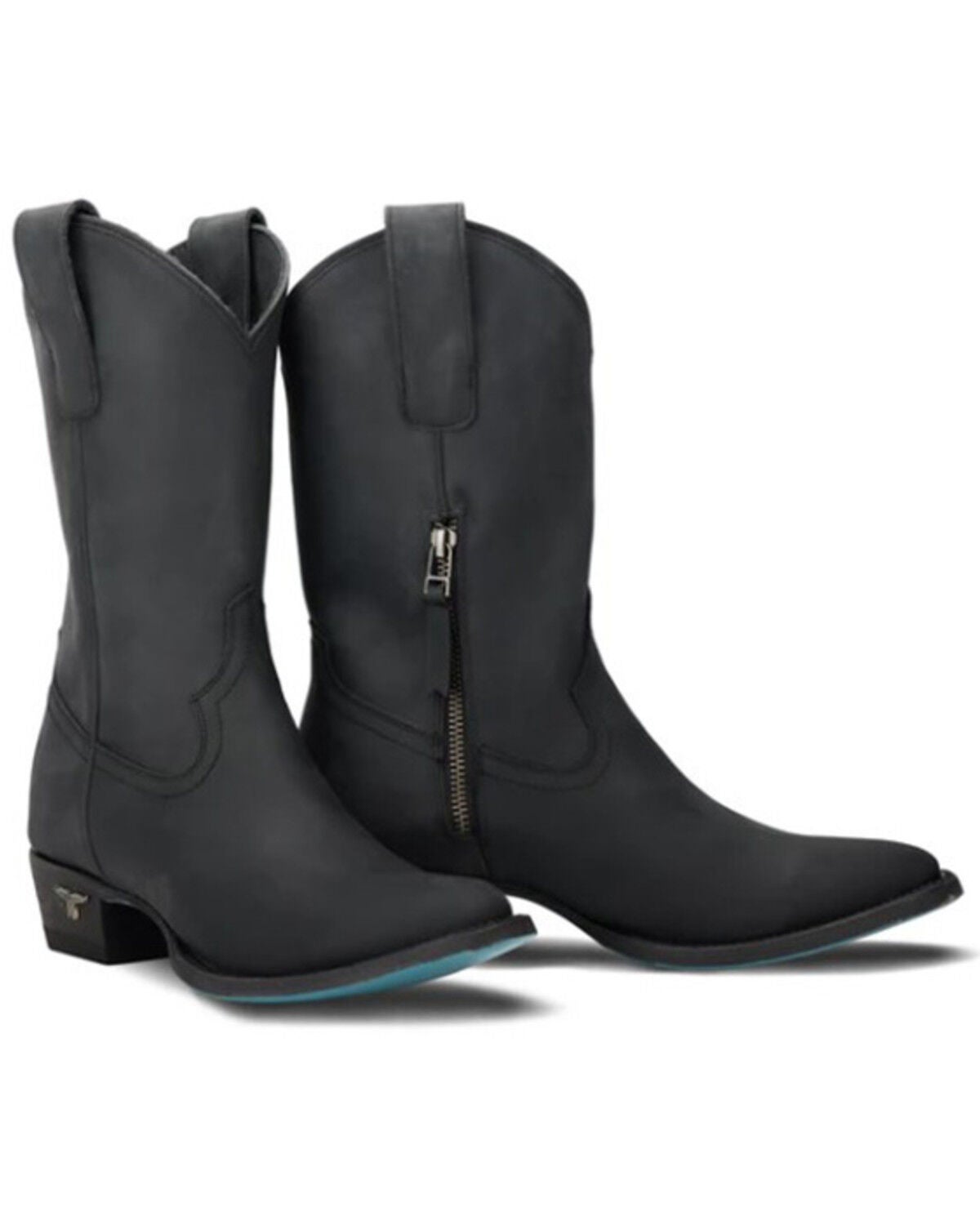 Lane Women's Plain Jane Midi Western Boots - Round Toe, Black, hi-res