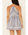 Image #3 - Wild Moss Women's Stripe Print Halter Mini Dress, Blue, hi-res