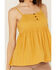 Cleo + Wolf Women's Knit Babydoll Tank Top, Gold, hi-res
