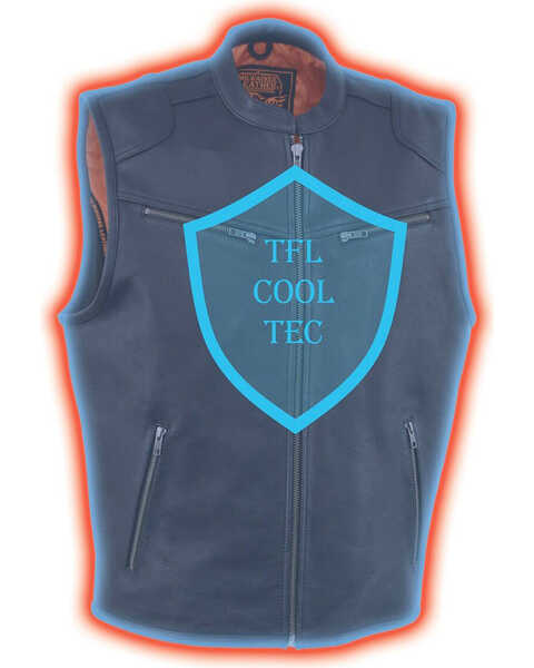 Image #2 - Milwaukee Leather Men's Cool Tec Leather Vest - Big 3X , Black, hi-res