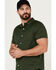 Image #2 - Brixton Men's Charter Tile Short Sleeve Button-Down Stretch Shirt , Dark Green, hi-res