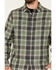 Image #3 - Brothers and Sons Men's Plaid Print Long Sleeve Button Down Flannel Shirt, Green, hi-res