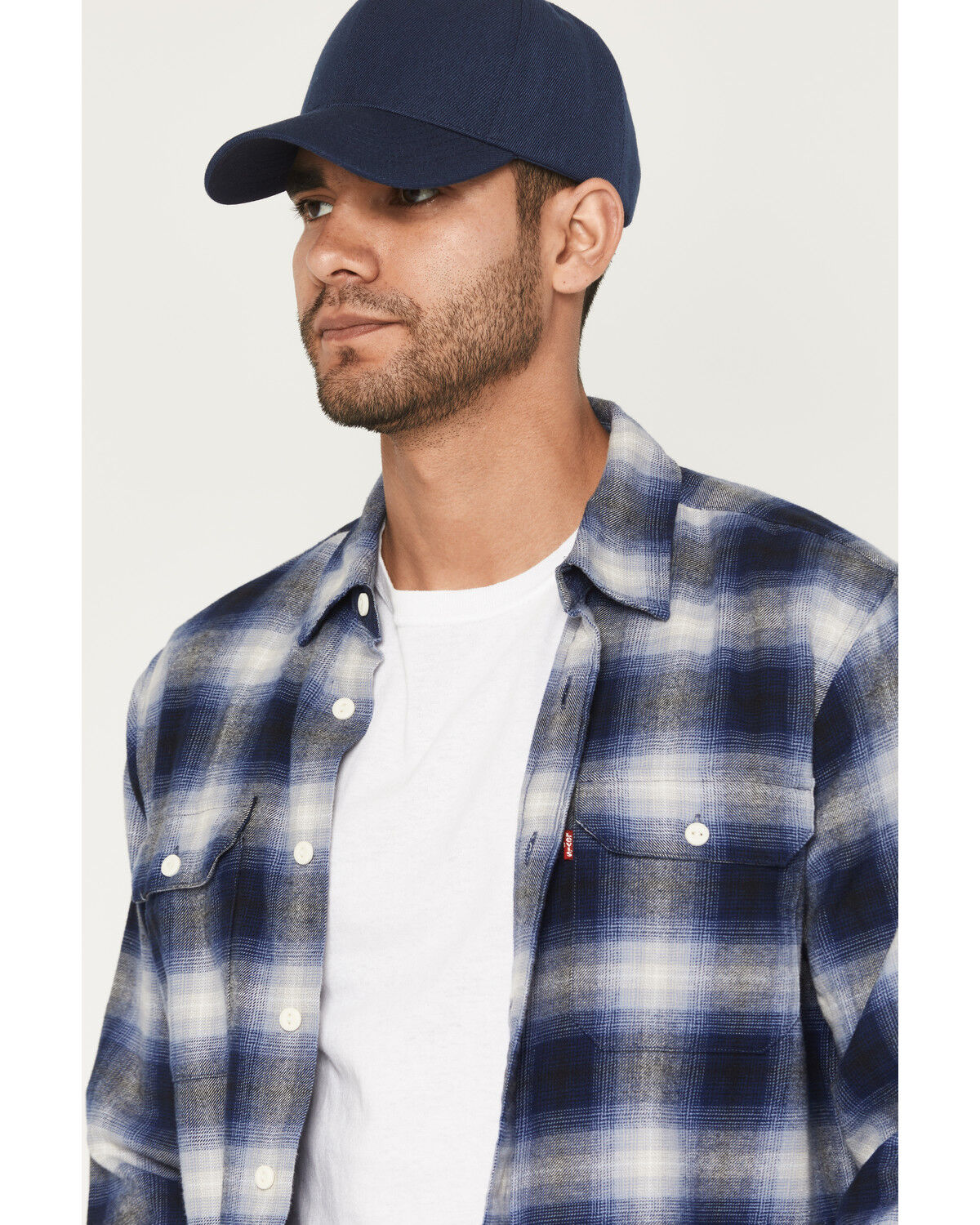 Image #2 - Levi's Men's Scottie Plaid Print Long Sleeve Button-Down Flannel Shirt, Blue, hi-res