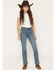 Image #1 - Wrangler Girls' Wendy Medium Wash Bootcut Stretch Denim Jeans, Blue, hi-res