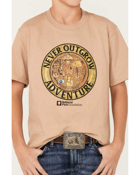 Image #2 - National Park Foundation Boys' Never Outgrow Adventure Graphic Short Sleeve T-Shirt - Sand, , hi-res
