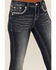 Image #4 - Grace In LA Women's Dark Wash Floral Paisley Embroidered Mid Rise Bootcut Stretch Denim Jeans, Dark Wash, hi-res
