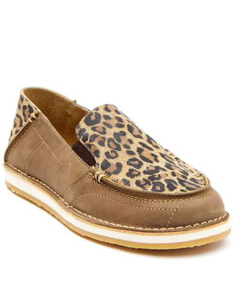 Rank 45 Women's Leopard Casual Slip-On Shoe - Round Toe , Tan, hi-res