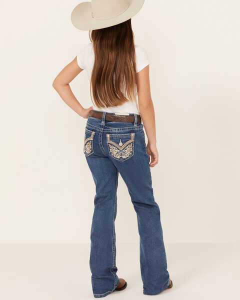 Image #3 - Miss Me Girls' Medium Wash Wing Pocket Bootcut Denim Jeans, Blue, hi-res