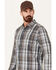 Image #2 - Brothers and Sons Men's Phillips Plaid Print Long Sleeve Button Down Shirt, Charcoal, hi-res