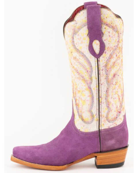 Image #3 - Ferrini Women's Candy Western Boots - Snip Toe, Purple, hi-res