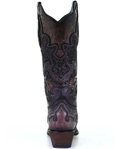 Image #4 - Corral Women's Glitter Inlay & Cross Western Boots - Snip Toe, , hi-res