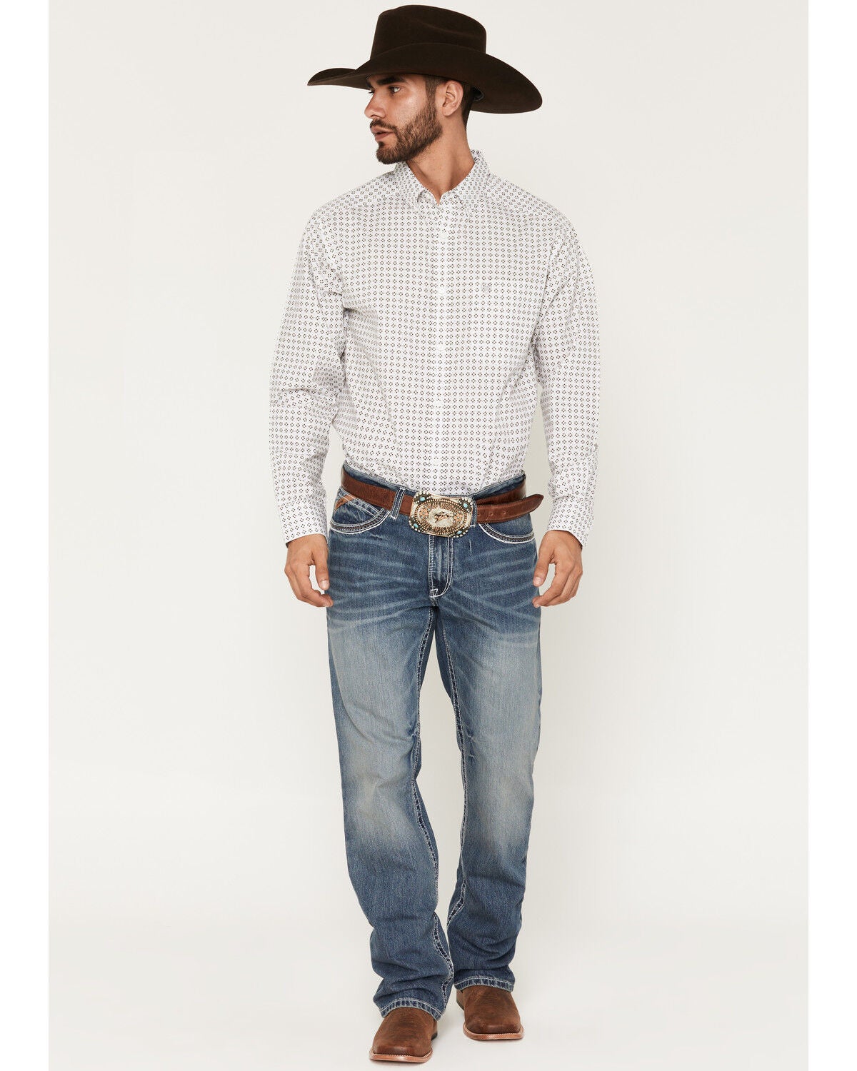 Image #1 - Ariat Men's M4 Coltrane Durango Medium Wash Low Rise Relaxed Bootcut Jeans, Denim, hi-res