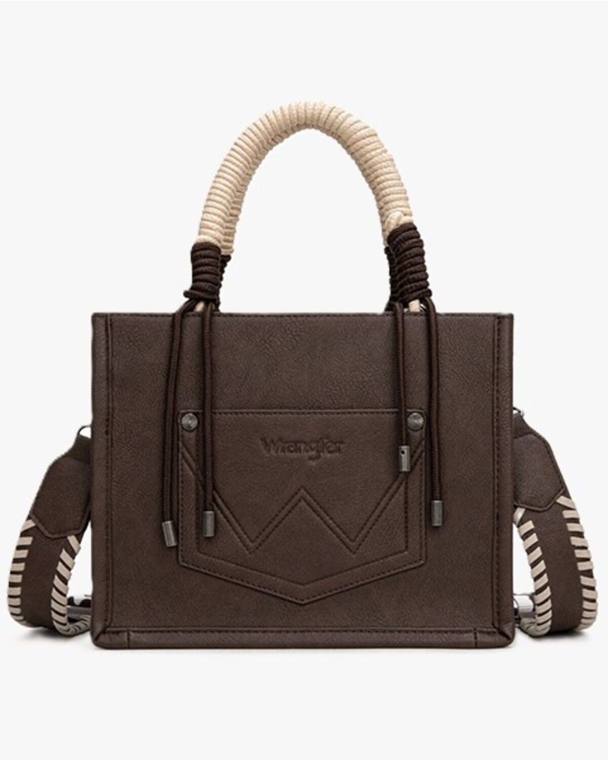 Image #2 - Wrangler Women's Cow Print Crossbody Tote Bag, Coffee, hi-res