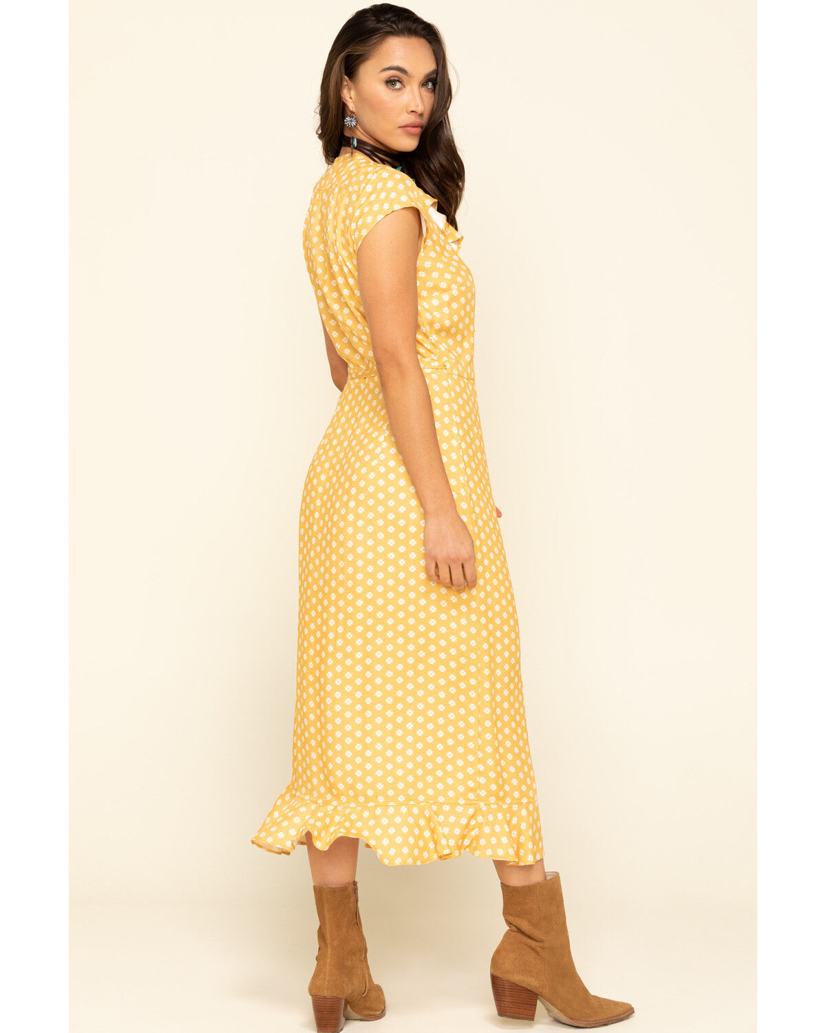 ruffle yellow dress