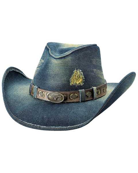 Bullhide Nonstop Straw Cowboy Hat, Blue, hi-res