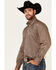 Image #2 - Cinch Men's Mini Striped Print Long Sleeve Button-Down Western Shirt, Brown, hi-res