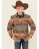Image #1 - Cody James Boys' Base Camp Southwestern Print Sherpa Lined Shacket, Tan, hi-res