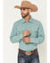 Image #1 - Wrangler Retro Men's Solid Long Sleeve Snap Western Shirt, Teal, hi-res