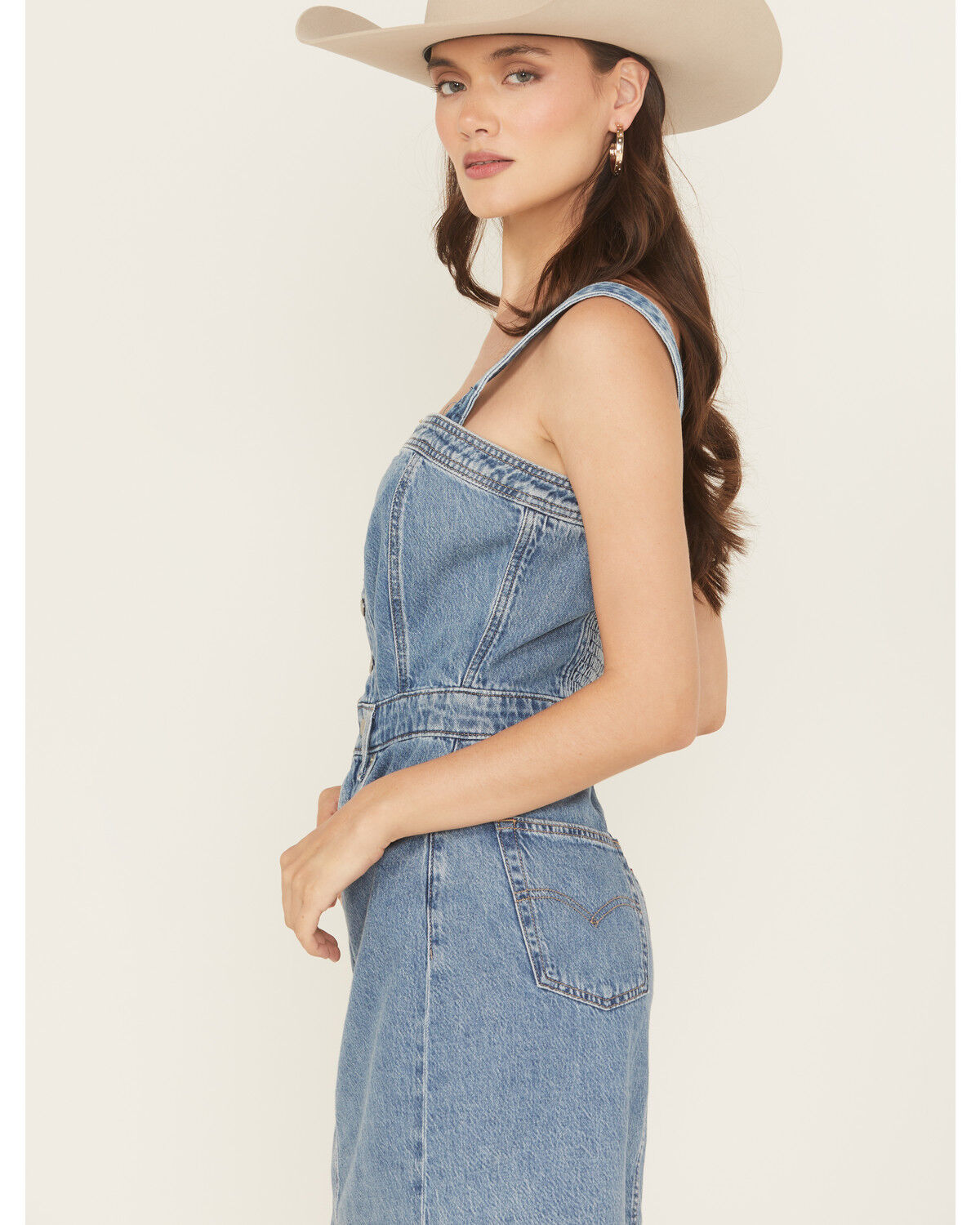 Image #2 - Levi's Women's Iconic Button-Up Mini Dress, Blue, hi-res