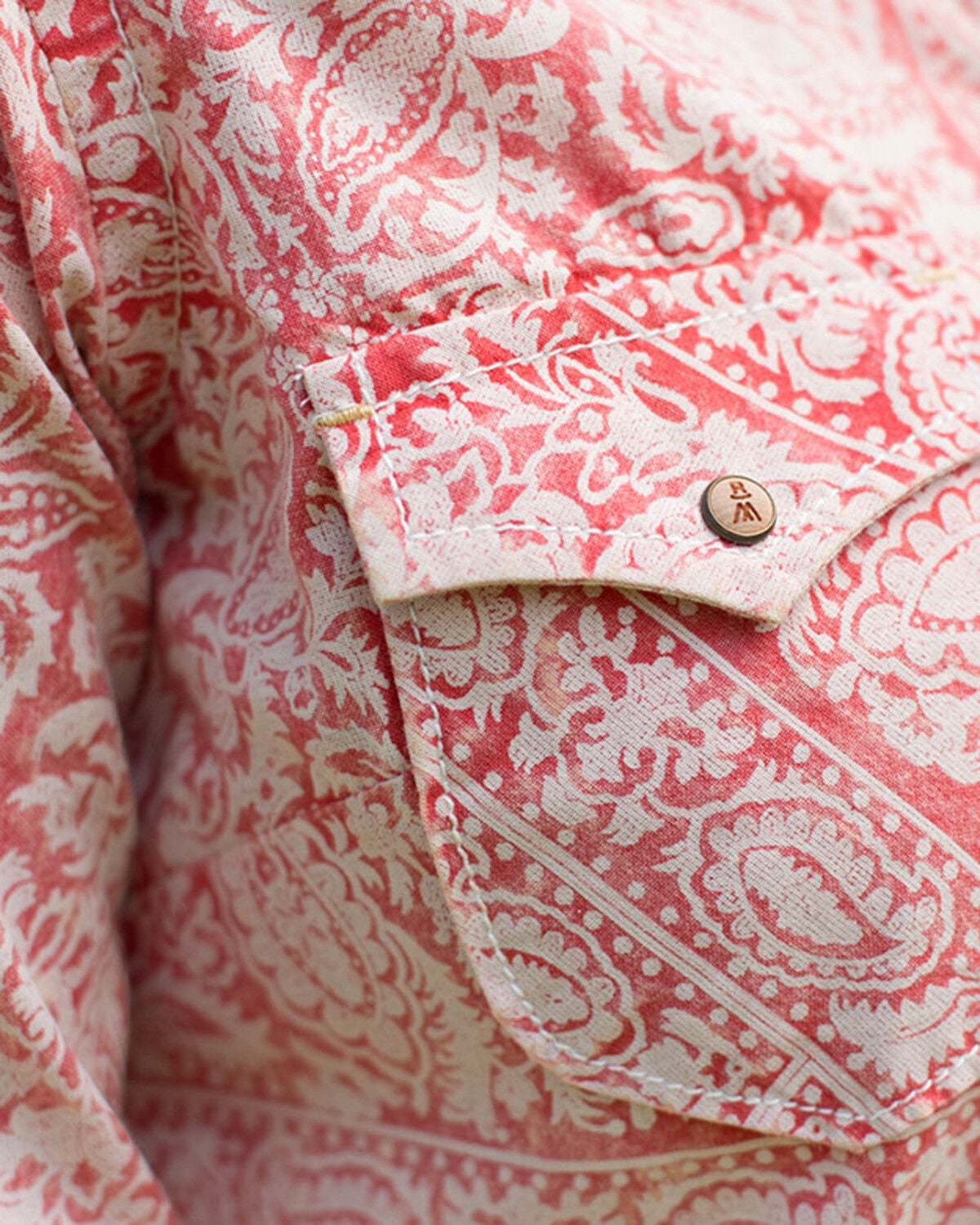 red bandana print shirt womens