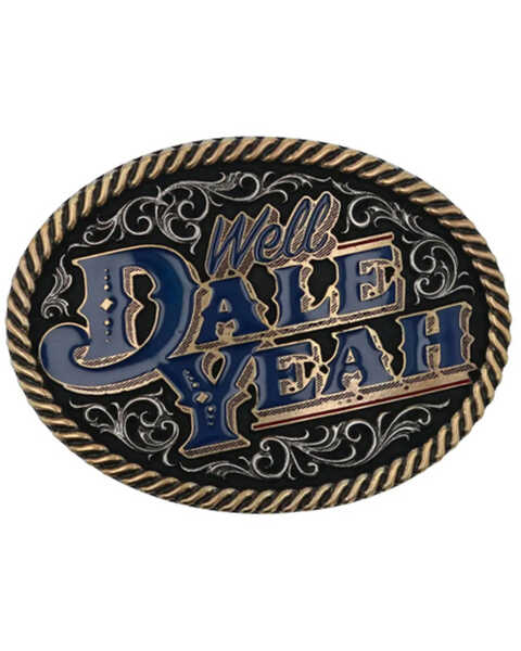 Montana Silversmiths Men's Dale Yeah Dale Brisby Belt Buckle, Silver, hi-res