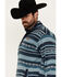 Image #2 - Cinch Men's Southwestern Striped Snap Pullover, Teal, hi-res