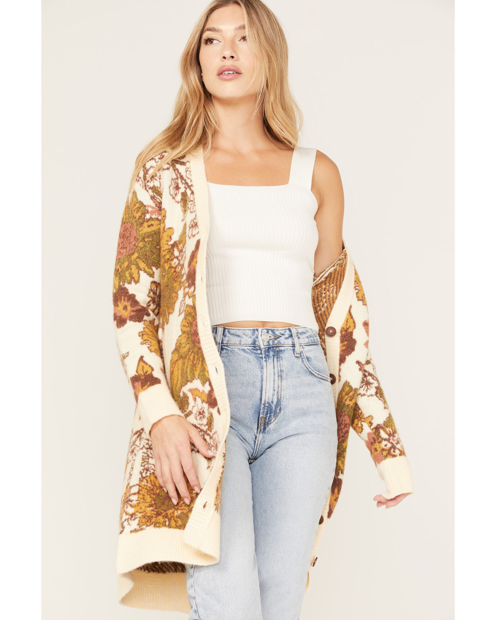 Womens floral cardigan on sale