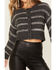 Image #3 - Shyanne Women's Striped Sequin Cropped Cardigan, Dark Grey, hi-res