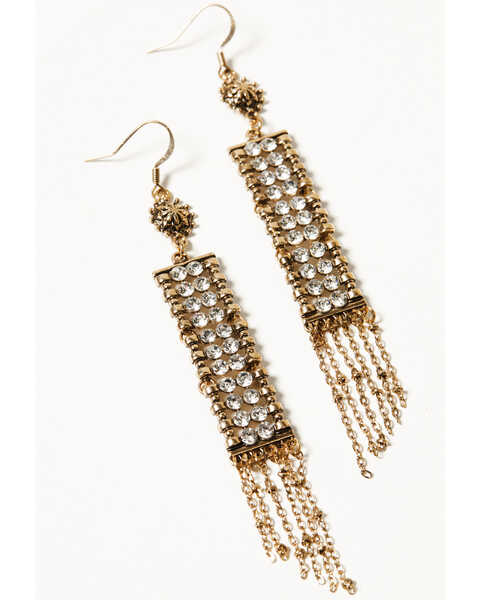 Image #2 - Shyanne Women's Summer Moon Antique Rhinestone Earrings , Gold, hi-res