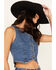 Image #2 - Rock & Roll Denim Women's Medium Wash Rhinestone Studded Vest, Medium Wash, hi-res