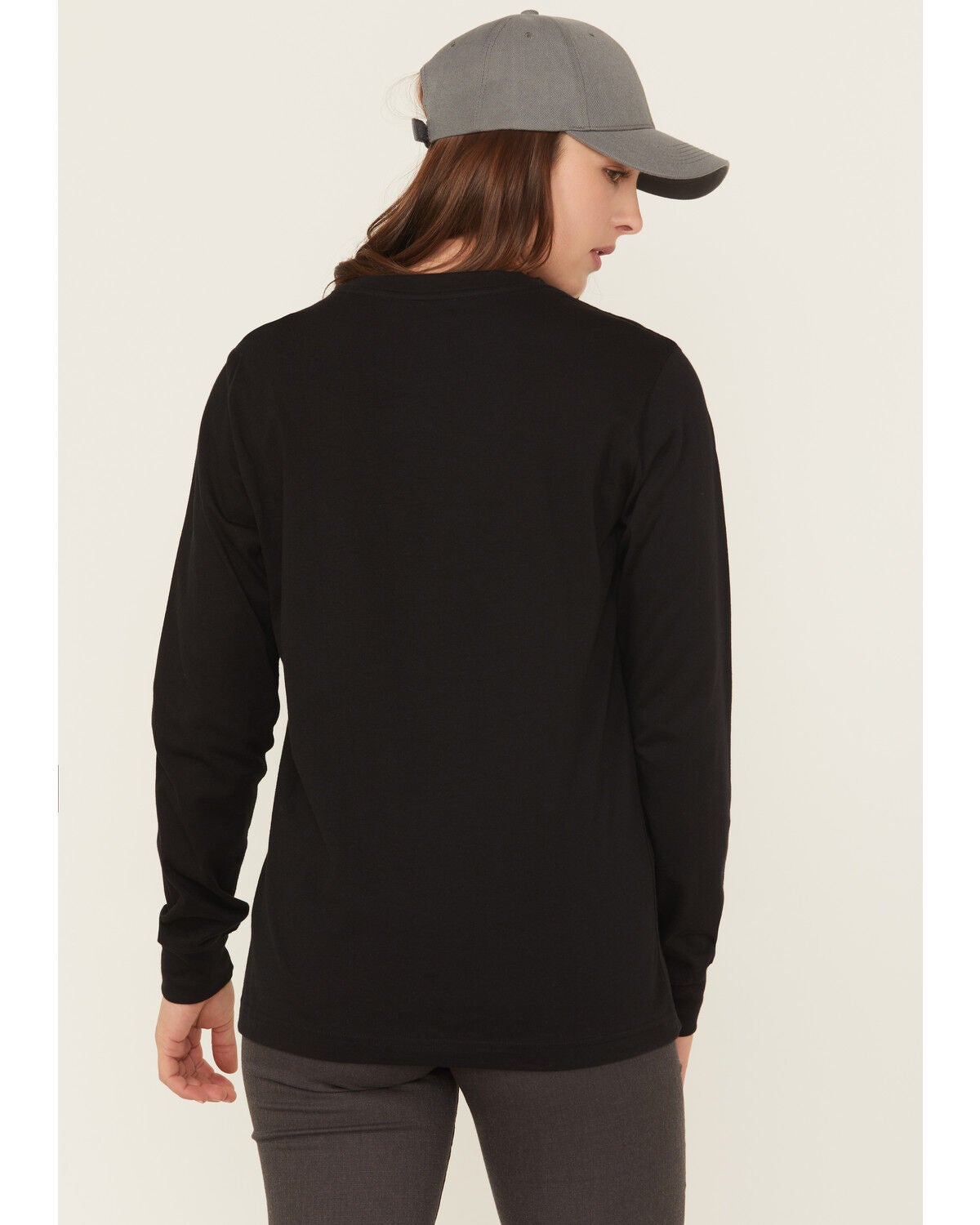 Image #4 - Ariat Women's Rebar Cotton Strong Logo Long Sleeve Work Tee, Black, hi-res