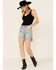 Free People Women's Baggy Tomboy Shorts, Blue, hi-res
